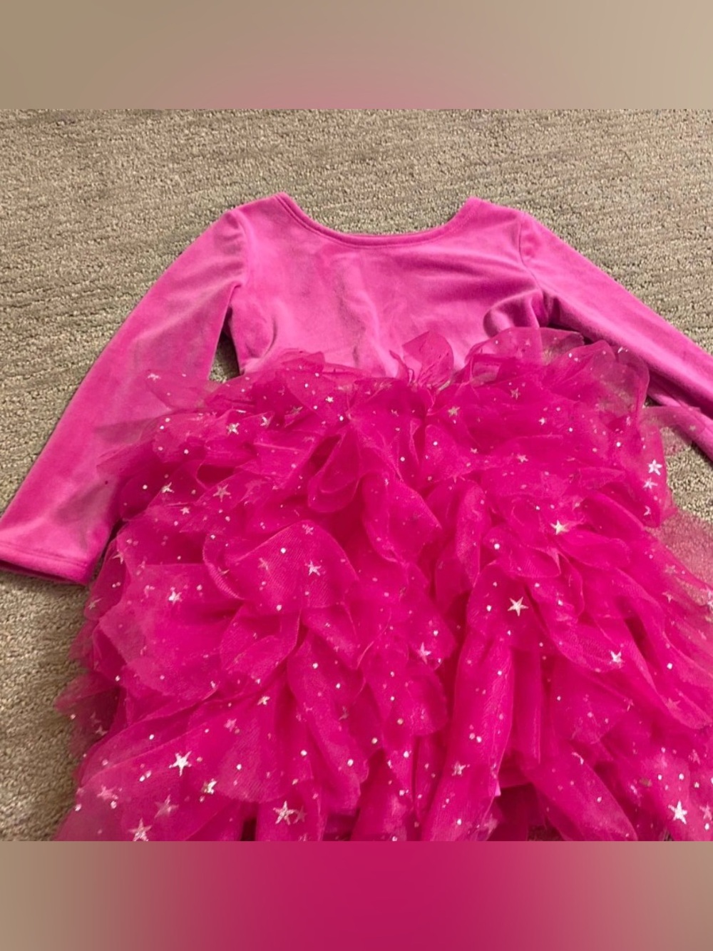 Girls' Pink Star Tulle Party Dress